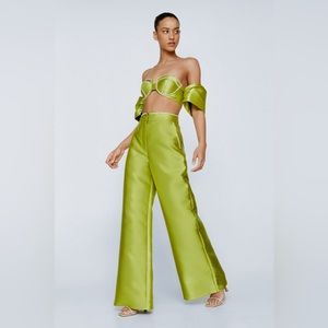 NWT Nasty Gal Diamante Embellished Wide Leg Pants